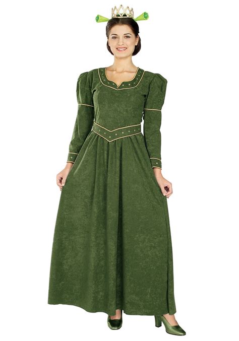 Impress Shrek fans with this Princess Fiona Shrek Halloween Costume. This costume features a long green gown with a lighter green insert and front decoration. Made of a soft poly-cotton blend, this costume will provide a good look and feel throughout the night. Make a grand entrance in this Princess Fiona costume or share the spotlight with a Shrek …